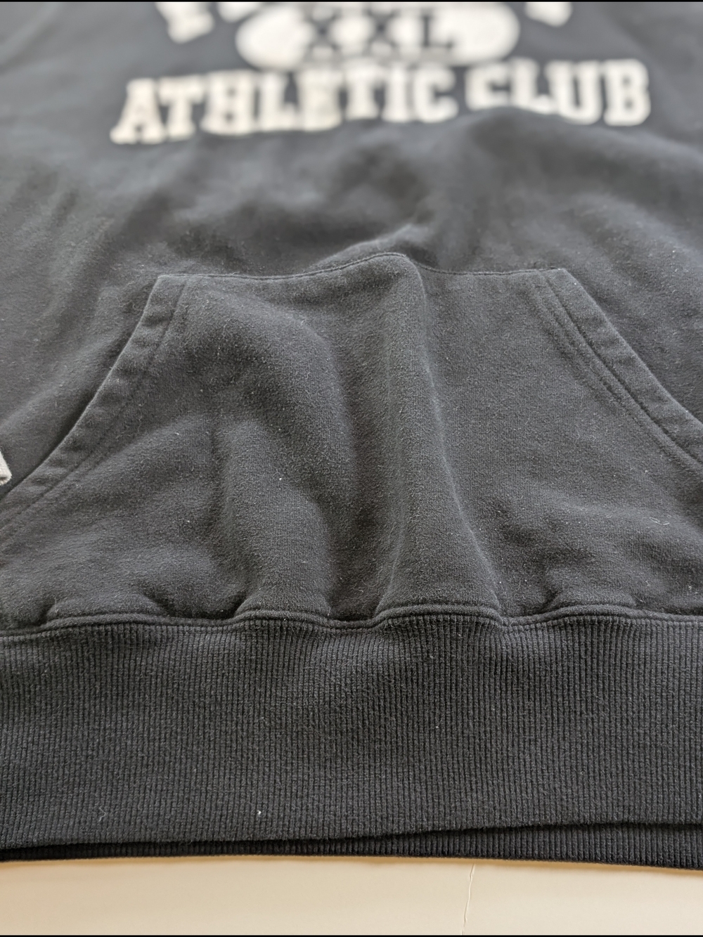 Vintage Style Playboy Athletic Club Double Layer Hoodie Black Gray Size Small - Picture 5 of 14